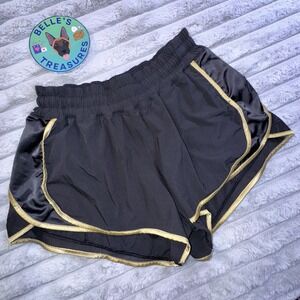 Lululemon Super Squad Short Black Gold Trim Hotty Hot Size‎ 6 Satin Trim Lined